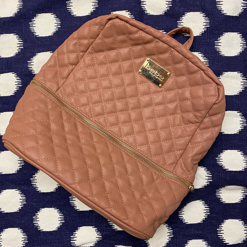 Bebe Danielle Blush/Pink Quilted Backpack
